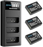 Artman LP-E10 Battery 3-Pack 1600mAh and 3-Slot LCD Charger for Canon LP E10, EOS Rebel T7 T6 T5 ...
