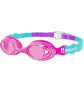 Vvinca Kids Swim Goggles Age 3-12, Soft Wave-Shape Silicone Swimming Goggles for Toddler Boys Gir...
