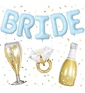 40inch Bride Balloons Baby Blue Letters Banner, Bachelorette Party Decorations Set with Diamond R...