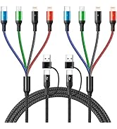 4 in 2 Multi Charging Cable 3.5A, [2Pack 6Ft] Multiple fast Charging Cord USB A/C to Type C/Micro...
