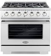 COSMO GRP366 36 in. Freestanding Gas Range with 6 Sealed Burner Rangetop, Single Convection Oven,...