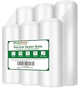 MakMeFre 6 Pack 8"x20'(3Rolls) and 11"x20' (3Rolls) Vacuum Sealer Bags Rolls for Food,Commercial ...