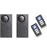 Lancoon 2 Packs Anti-Theft Vibration Alarm, 110dB Loud Sensitivity Adjustable Motion Sensor Burgl...