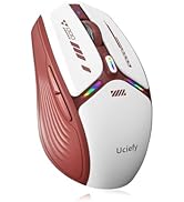 Uciefy V19 Wireless Mouse, 2.4GHz Rechargeable Mouse LED with Battery Indicator, Magnetic Compute...