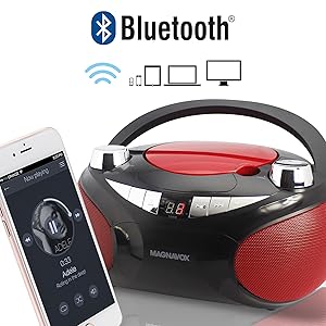 Bluetooth, Wireless Music, CD player, AM/FM radio, 