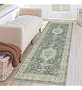KUTA Runners for Hallways 2x6 Green, Vintage Floral Kitchen Rugs Non-Slip Washable Runner Ultra S...