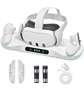 Charging Dock for Meta Quest 3, Auto-Clamping VR Charging Stand for Quest 3 VR Headset &amp; Controll...