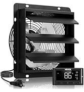 VEVOR 12 inch Shutter Exhaust Fan, Wall Mounted Attic Vent Fan with Smart Programming Variable Sp...