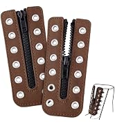 PH PandaHall 2pcs Leather Boot Zipper Inserts, Tieless Shoe Laces Eyelets Zipper 6 Holes for DIY ...