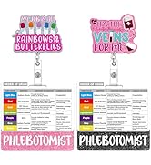 Obookey 2 Pcs Phlebotomy Badge Reel with Buddy, Retractable Phlebotomist Nurse Order of Blood Dra...