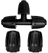 1/2" Barb Tee (1 pcs) + 1/2" Main Line End Plug (2 pcs), Suitable for Irrigation Systems