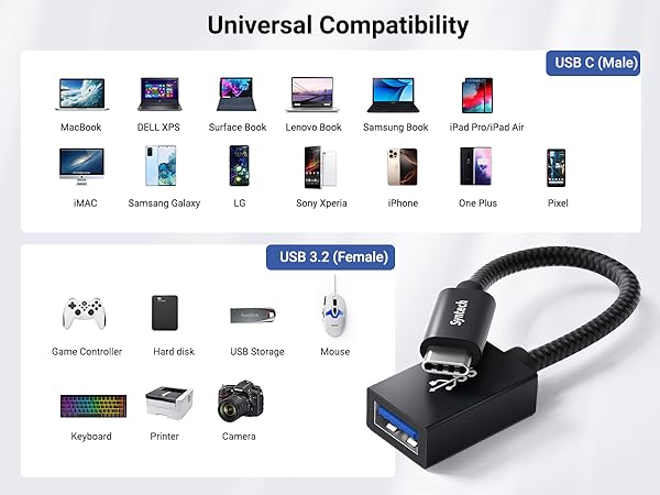 type c male to a female adapter