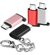 VAKS USB C to Micro USB Adapter [4 Pack],USB C Female to Micro USB Male Convert Connector Charge ...
