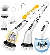 Electric Spin Scrubber for Cleaning Bathroom, Shower Scrubber Cordless Cleaning Brush with IPX7 W...