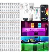 maylit 10 PCS Smart RGB Under Cabinet Lights Kit, Work with Alexa and Google Assistant, App and R...