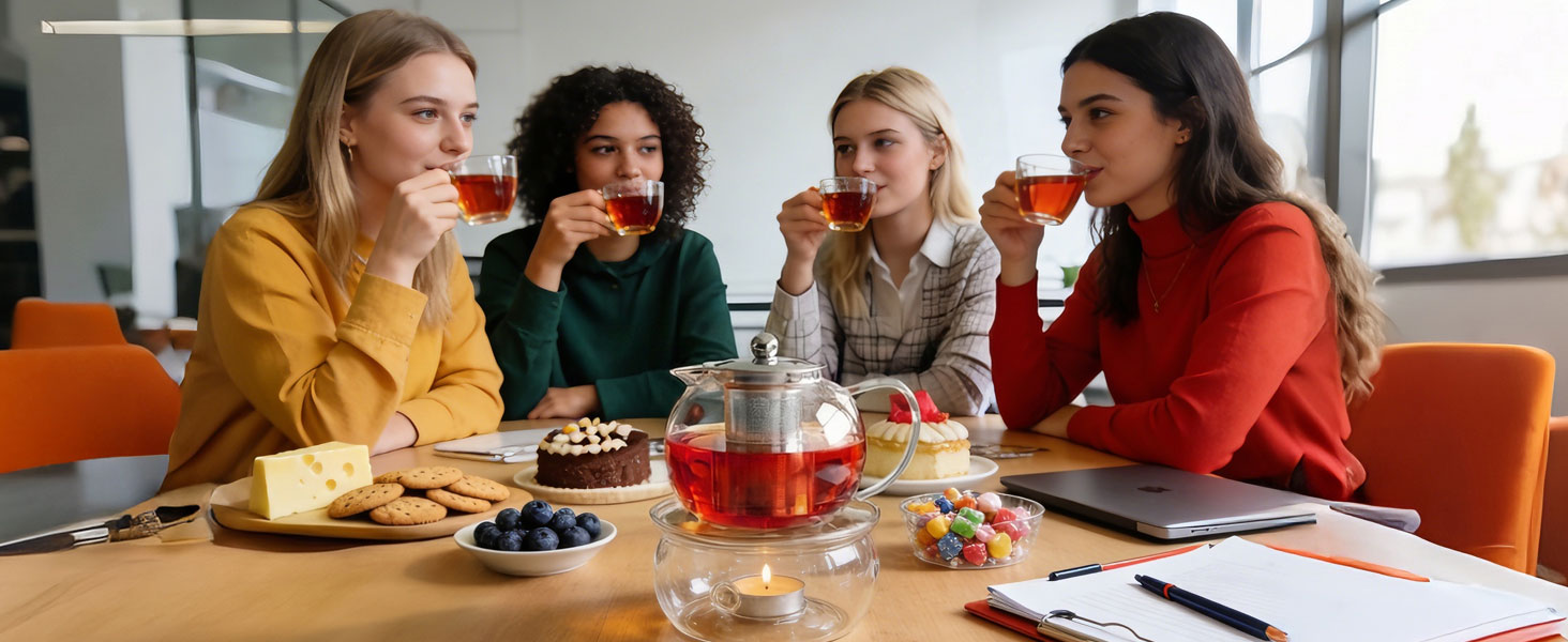 Glass Teapot Stovetop 22 OZ/650ml, Tea pot with Removable 18/8 Stainless Steel Infuser