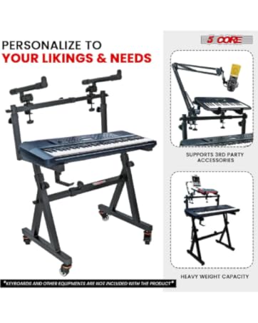 5 CORE Keyboard Stand Piano Heavy Duty Z Style Adjustable Keyboard Holder Digital Piano Keyboard Sta...