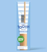 bamboo toothbrush travel kit with accessories, 4 toothbrushes a travel case and single bamboo stand