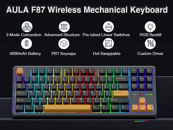 AULA F87 Wireless Mechanical Keyboard