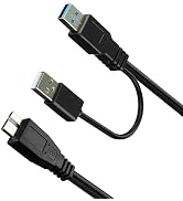 SaiTech IT 1 feet USB 3.0 Dual Power Y Shape Type A to Micro B high Speed Upto 5 Gbps Data Transf...