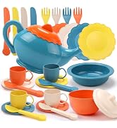 RUIDYA Pretend Play Kitchen Accessories, Kids Kitchen Toys for Boys Girls 3+ Year Old, Afternoon ...