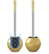 IXO Toilet Brush and Holder 2 Pack, Stainless Steel Toilet Brush with Extended and Durable Comfor...