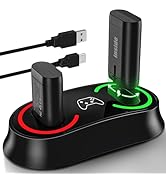 Battery Pack with Charger for Xbox Controller, Fast Rechargeable Battery Charging Station for Xbo...