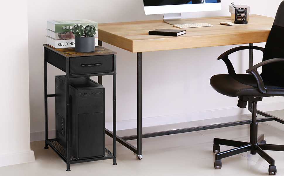 Computer Tower Cart with Drawer