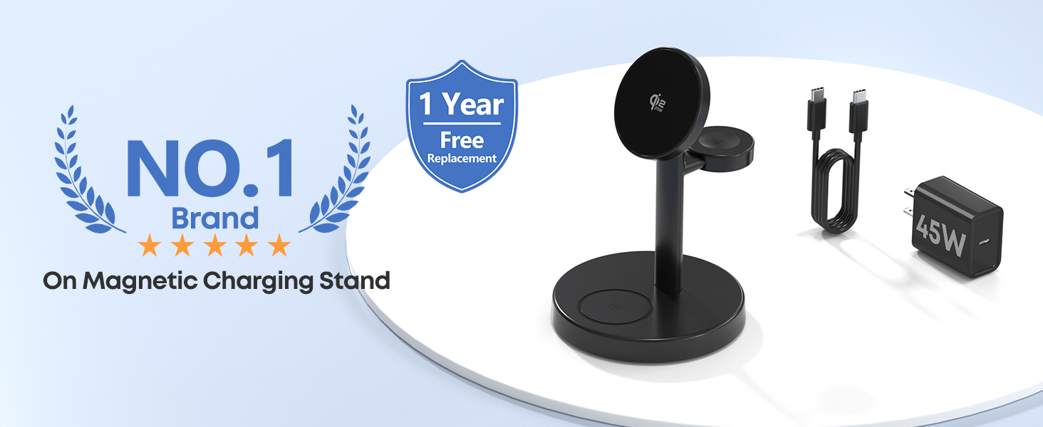 Aeinidi 25W 3 in 1 Super Fast Wireless Charging Station Compatible with MagSafe Charger Stand