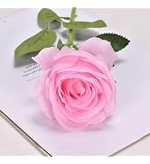 Tiosen Artificial Silk Rose Stem, 16.8 inches, Single Long Stem Flower for Home Decor, Table Cent...