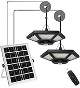 AEQ Solar Shed Light Solar Pendant Light Indoor Outdoor Work in Daytime with Remote Control, 360°...