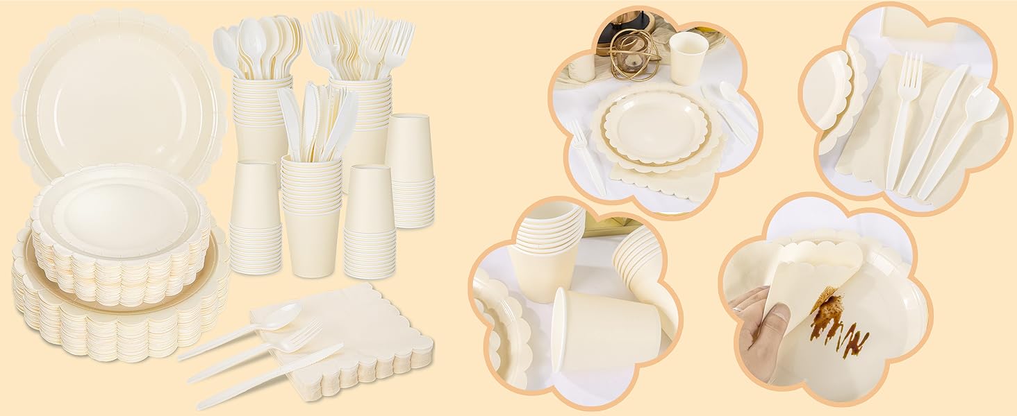 Cream Party Supplies