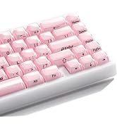 GMKWTL XVX Pink Keycaps, Crystal Jelly Keyboard Keycaps OEM Profile Side Printed Keycap Set Compa...