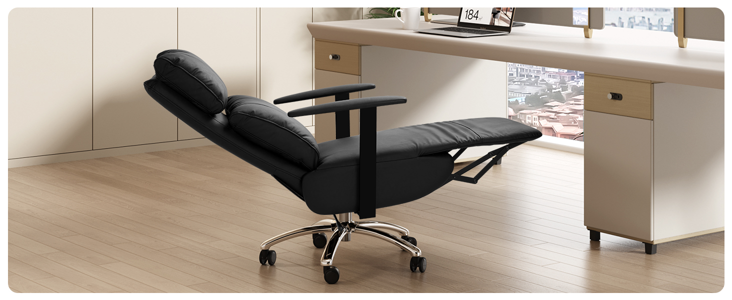 reclining office chair ergonomic with foot rest comfortable executive big and tall office chair