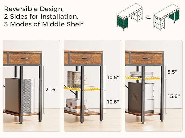 Computer Desk with 6 Drawers