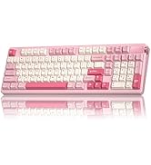 LEOBOG A98 Wireless Mechanical Keyboard, Tri-Mode BT5.0/2.4GHz/USB-C, Creamy Keyboard with Number...