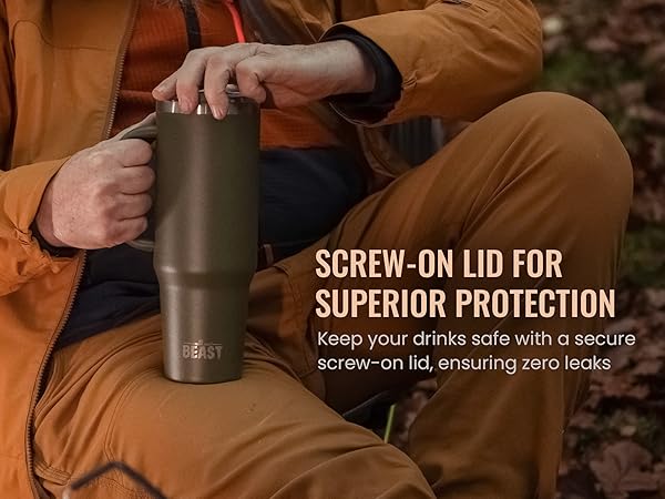 Greens Steel Beast Stainless Steel Insulated Tumbler With Handle
