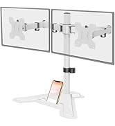 MOUNT PRO Dual Monitor Stand, Free-Standing Full Motion Monitor Desk Mount Fits 2 Screens up to 2...