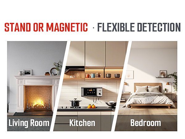 Stand or Magnetic · Flexible Detection