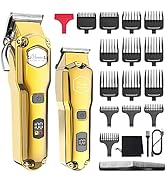 Hatteker Hair Clipper &amp; Trimmer Set for Men IPX7 Waterproof Cordless Barber Clipper for Hair Cutt...