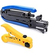 Coax Cable Crimper Kit, Yangoutool Coaxial Compression Tool, Adjustable RG6 RG11 RG59 75-5 75-7 C...