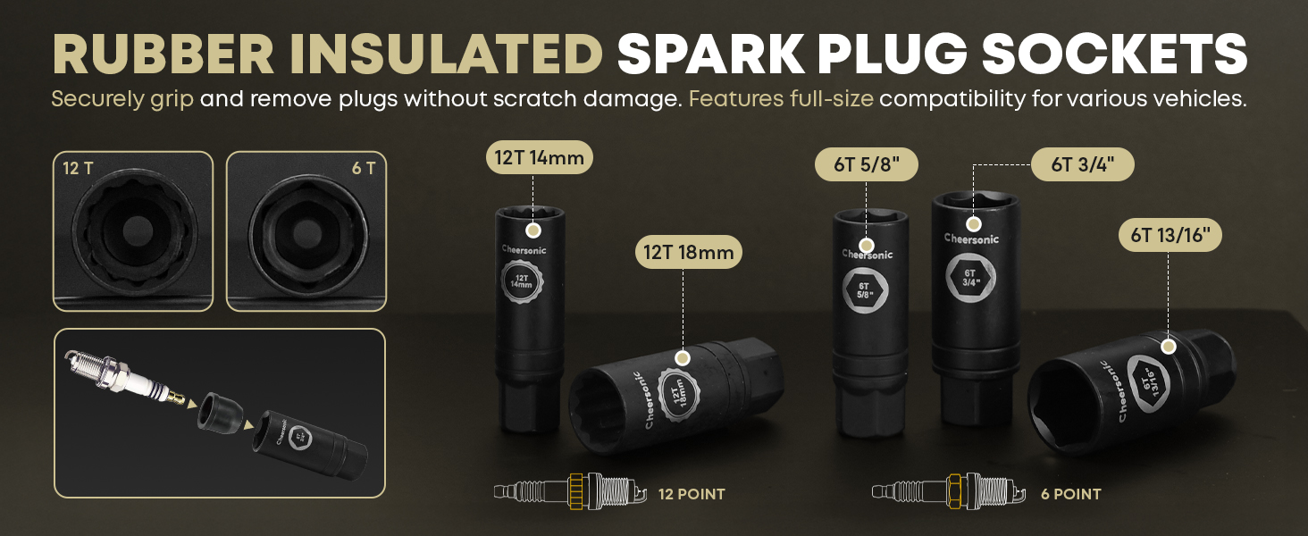 12-tooth &amp;amp; 6-tooth rubber spark plug sleeves