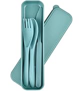 Reusable Cutlery with Case, Portable Dark Utensils Set for Adults, Tableware Camping Utensils for...