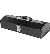 Torin ATB102B 16" Hip Roof Style Portable Steel Tool Box with Metal Latch Closure, Black