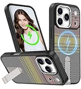 AHFYCIH for Pro Max Case Foldable Hidden Kickstand Magnetic Slim Cover for MagSafe Mosaic Checks ...