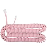 Uvital 1 Pack 16FT Pink Extra Long Phone Handset Cord(Coiled Length 2FT), Phone Cord for Landline...