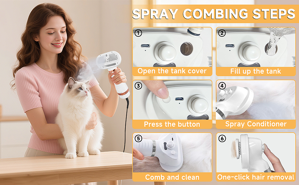 5 In 1 Steam Cat Dog Brush