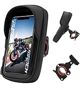 ROCKBROS 360° Rotatable Waterproof Phone Holder, with Quick Release, Touchscreen Storage Bag for ...