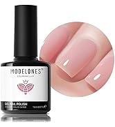 modelones Nude Pink Gel Nail Polish, 1 Pcs 15ml Transparent Jelly Nude Sheer Pink Gel Polish, Soa...