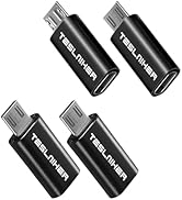 USB C to Micro USB Adapter, Type C Female to Micro USB Male Converter Support OTG + 3A Charge + D...